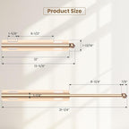 Supforce 14" Valet Rod for Closet Pull Out, Retractable Slide Out Valet Rod Closet Organization, Aluminum Valet Clothing Hanger Rods Perfect for Suits, Dresses & Freshly Pressed Clothes, Gold