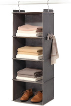 Hanging Closet Organizer 4 Shelf - Hanging Cube Organizer with Pockets, Sweater Shoe Storage, Max Storage for RV Closet, Grey (1)