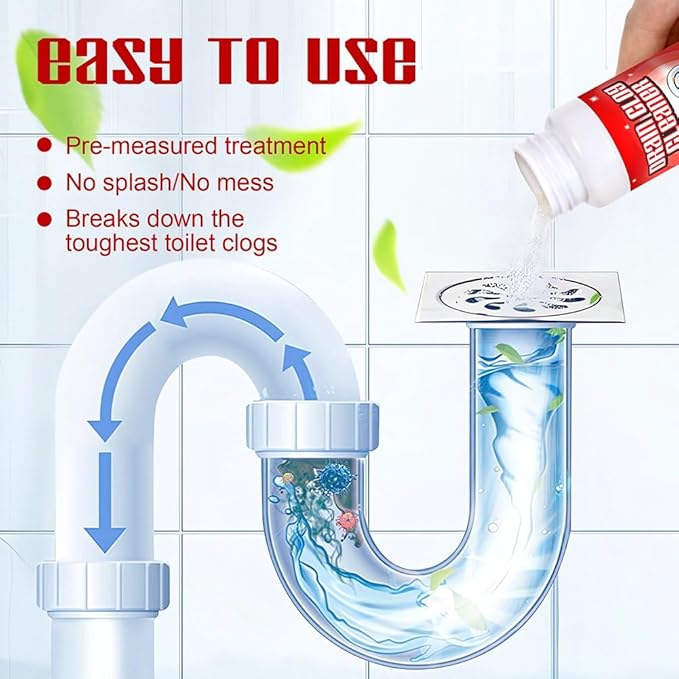 2Pack Sink Drain Cleaner Tool - Upgraded Powerful Pipe Unclogging Agent for Kitchen, Bathroom & Sewer Cleaning