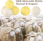Wool Dryer Balls XL 6 Pack Pure Organic Wool Premium Reusable Fabric Softener New Zealand Sheep Wool Ball for Dryer Natural Fabric Softener Saves Drying Time