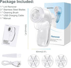 Fabric Shaver Lint Shaver, Lint Remover for Clothes, Electric Lint Remover Rechargeable Sweater Defuzzer Pill Remover with 3 Replaceable Blades, Suitable for Clothes, Jumpers, Furniture, Wool