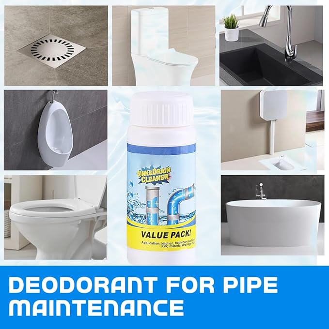 2026 Upgraded Sink and Drain Cleaner, Sink Drain Cleaning Powder, Multi-functional Pipe Unclogging Solution for Kitchen and Bathroom, Fast Acting Clog Remover for Home Users (1PCS)