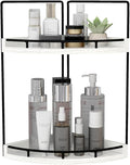 Dorhors 2-Tier Rustic White Corner Bathroom Shelf