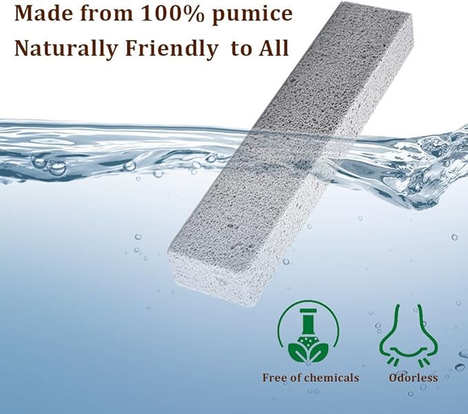 8 Pack Pumice Stones for Toilet Cleaning Pumice Sticks Remove Toilet Bowl Hard Water Rings, Calcium Buildup and Rust，Cleaning Stone Pumice Stone for Toilet Bowl, Pool, Bath, Kitchen, Barbecue