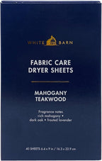 Bath & Body Works Mahogany Teakwood Fabric Care Dryer Sheets - Box of 40 sheets - with a Natural Oats Sample Soap