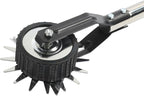 Wheeled Lawn Edger, Hand Garden Edger with Stainless Steel Handle, 26x4.5x15cm, Paint Coated Serrated Blade, for Overgrown Weeds (3 Sections)