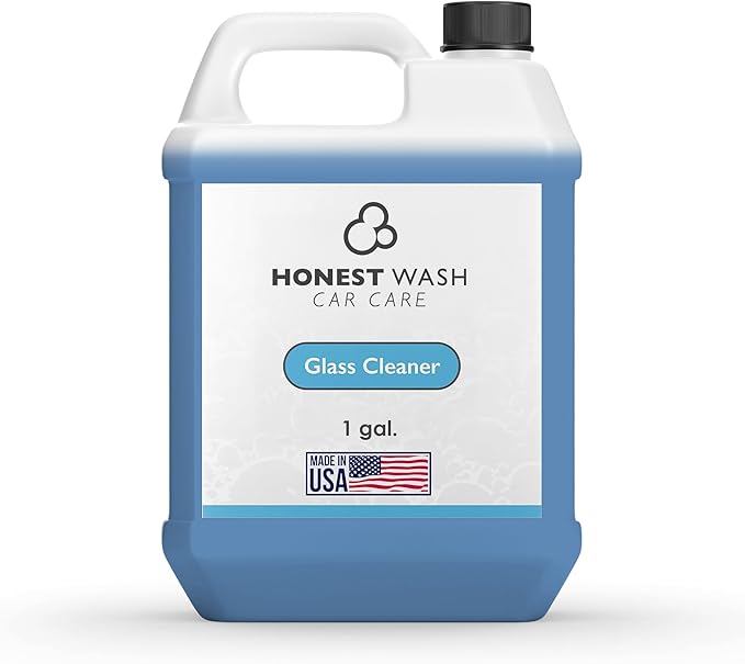 Honest Wash Car Glass Cleaner – Ammonia-Free Streak-Free Formula for Glass, Mirrors, Windshields, & Hard Surfaces | Safe for Plastic, Stainless Steel, Porcelain, and More | Made in the USA (128 Fl Oz)