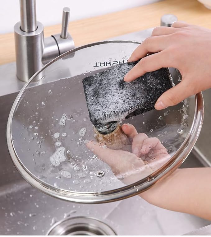 6 - Pack Non-Scratch Scrub Sponges - Sponges for Dishes and Washing Dishes, Cleaning Sponges for Kitchen Home and More（Black）
