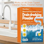Powerful Sink Pipe Dredge Cleaner, 6 Pack Drain Cleaner Powder, Fast-Acting Foaming Portable Sink & Drain Cleaning Foam for Kitchen Toilet Pipe Dredging