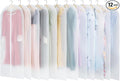 Carbrea 12 Pack Garment Bags for Hanging Clothes - Translucent Dress Bag for Closet Wardrobe Storage Travel - 24" x 57"