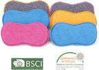 UPSTAR Dish Sponges Kitchen, Microfiber Cleaning Scrubber for Dishwashing, Sink, Basin and Multi-Pupose, Non-Scratch Pack of 6