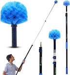 EVERSPROUT 5-to-12ft Telescoping Durable Duster with Extension Pole – Lightweight 3 Stage Cobweb Duster – Extendable to 20ft Reach for Cleaning High Ceilings and Spider Webs