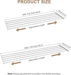VanlonPro Expandable Closet Shelf Wall-Mounted Metal Storage Rack Adjustable Closet Rod DIY Divider Separator Space Saving for Cabinet Wardrobe Cupboard Kitchen Pantry Cupboard, 45.8-56.5 Inches