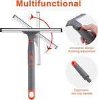 ITTAHO 10" Swivel Window Cleaning Squeegee, All-Purpose Anti-Slip Window Squeegee with 2 Blades, Window Cleaner Tool Bathroom Squeegee for Shower Doors, Tile Shower Walls，Mirrors,Car Windshields