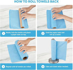 AIDEA Microfiber Cleaning Cloth Roll, 50PK, Blue Shop Towels Reusable Tear Away Paper Towels, Washable Shop Rags, Microfiber Towels for Cars, Lint Free Rags for House, Mechanic, Workshops, 11.5"×11.5"