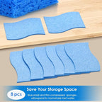 8PCS Dish Sponges Kitchen, Premium Blue Dish Washing Kitchen Sponge, Compressed Cleaning Sponges for Cleaning Kitchen and Bathroom, Non Scratch Scrub Sponge, Cleans Quickly and Well
