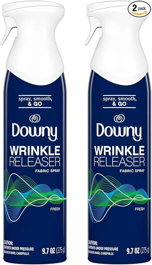 Downy Wrinkle Releaser Fabric Spray - Fresh Scent - Net Wt. 9.7 OZ (275 g) Per Can - Pack of 2 Cans