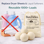 Wool Dryer Balls 6 Pack XL 7cm, 100% New Zealand Wool, Reusable 1000+ Loads, Natural Fabric Softener Alternative, Helps Reduce Drying Time, Static and Wrinkles, Baby Safe