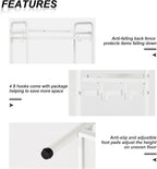 HDANI 4-Tier Metal Storage Rack with Shelf, Storage Shelves, Shelf Organizer, Garage Standing Shelving Unit for Laundry, Bathroom, Kitchen, Pantry, Closet, 23.6''W x 13.8''D x 50''H, White