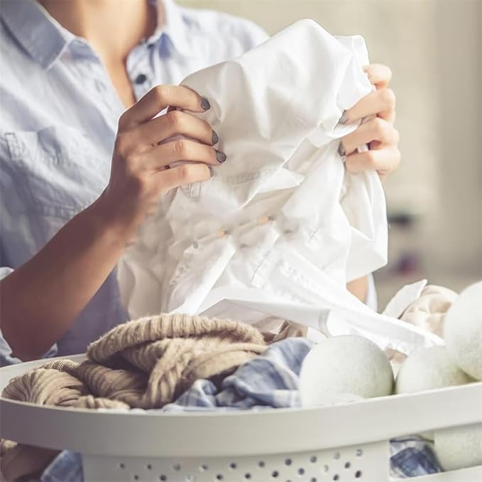 Wool Dryer Balls Reusable Laundry Dryer Balls Natural Fabric Softener Dryer Sheets Replacement for Reducing Clothing Static and Wrinkles, Set of 6PCS