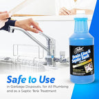 Fuller Brush Drain Line & Septic Tank Cleaner – 32 oz Enzyme-Based Drain Cleaner for Slow Drains, Grease & Food Buildup, Safe for PVC/Metal Pipes & Septic Systems (Pack of 1)