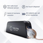 OWLTRA OW-1 Indoor Electric Rat Trap 2PCS, Instant Kill Rodent Zapper with Pet Safe Trigger, Black