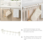 Zerodeko Cabinet Kitchen Utensil Hooks 5pcs Heavy Duty White Storage Rack Hanging Multi-Function Holder for Cabinet and Towel Organization