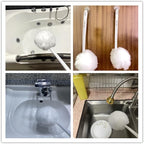 Bowl Brush Toilet Cleaning Brush Set Soft Polyester Head 15x5 inches White (6PacK)