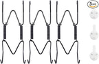 Bilillo 3 Pack Plate Hangers for The Wall, Suitable for 4''-5'' Decorative Plate,Invisible Heavy Duty Wire Plate Holder with Wall Hooks, Plate Hangers for Displaying Plates, Platter, Dish (Black)