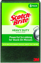 Scotch-Brite Heavy Duty Scouring Pad, Dish Scrubber for Kitchen + Outdoor, 8 Scrub Pads for Uncoated Pots and Pans, Cast Iron Cooktops, Grill Grates, Oven Racks, & BBQ, Durable, Long-Lasting