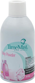 TimeMist Premium Metered Air Freshener Refills - Baby Powder - 7.1 oz (Case of 12) 1042686 - Lasts Up To 30 Days and Neutralizes Tough Unwanted Odors