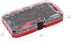 Amazon Basics Magnetic Ratcheting Wrench and Electronics Precision Screwdriver Tool Set, 73-Piece, with Carry Case for Household Repair, Small Jobs, Eyeglasses, Black/Red/Silver