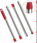 4-Section Spin Mop Replacement Handle, Mop Handle Compatible with Ocedar Spin Mop, 2.5-to-5 Foot Easy Cleaning Floor Mop Stick for Floor Cleaning (Germany Screw)