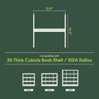 Furinno Cubicle Cube Insert, H-Shelf Cube Organizer, 2-Tier Shelf Accessory, Fits into Furinno Triple Thick Cubes, IKEA Kallax, for Organizers and Storage, Black Dark Oak