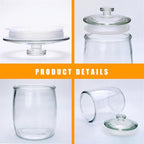 Maredash 1/2 Gallon glass jars, Cookie Jar & Candy Jar with Lid, Large Food Storage Container,glass jar with lid for Buffet, Coffee & Flour, Laundry Room Storage & Pantry 2pcs