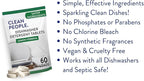 The Clean People Dishwasher Tablets - Cuts Grease & Rinses Sparkling Clean - Residue-Free - Phosphate Free Dishwashing Tablets (60 Count, Lemon Verbena)