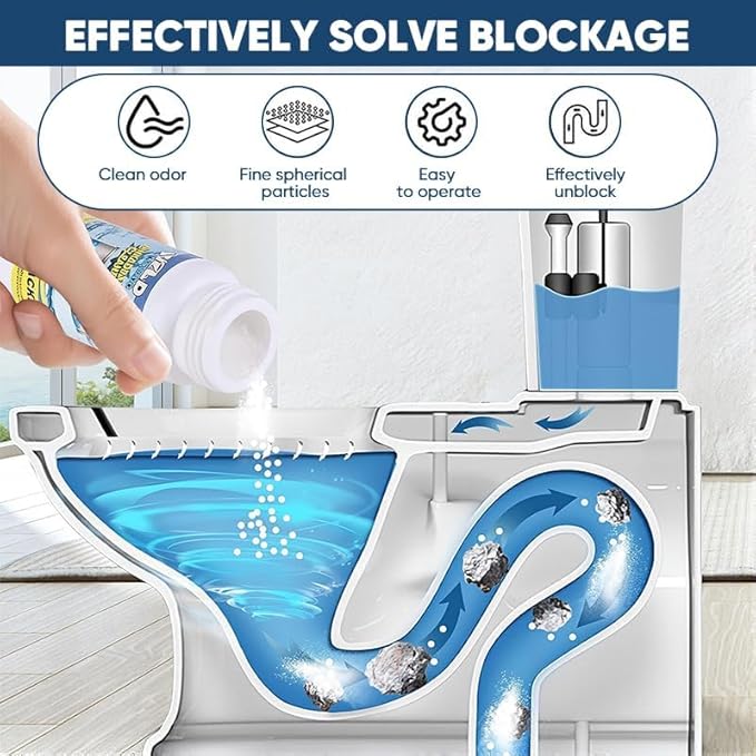 Dodorado Powerful Foaming Drain Cleaner Powder - Fast Acting Pipe Cleanser for Kitchen & Bathroom Sink Drains, Clog Prevention & Odor Control (Standard, Count, 3)