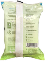 Grab Green Natural Wet Dryer Sheets, Unscented/Free & Clear, Fabric Softener & Static-Reducer, 64 Loads, Reusable & Compostable, Fragrance Free