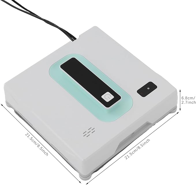 Automatic Window Vacuum Cleaner, Window Cleaner Robot – 3 Cleaning Modes (Z/N,Z,N), Remote/APP Control, 2500Pa Suction, 1.69oz Tank, 16.4ft Cable for Home, Office, High-Rise Users