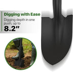 Shovel, Shovels for Digging, 33" Garden Shovel Heavy Duty with Ergonomic D-Grip, Small Spade Shovel for Camping, Edging, Off-Road, Metal Portable Mini Shovel with Fiberglass Shaft, Lightweight
