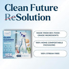 Glass Cleaner Refill Tablets | Plant-Based Streak-Free Window & Mirror Cleaner | Non-Toxic & Eco-Friendly Cleaning Solution | Plastic-Free Packaging | Ocean Mist - Pack of 8