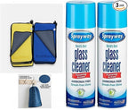 Sprayway's Glass Cleaner, 19 Oz Cans, (Pack of 2) Premium Microfiber Cleaning Cloth