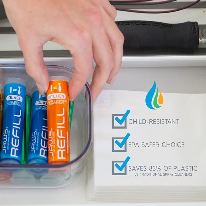 JAWS Glass Cleaner Refill Pack. Includes 2 Refill Pods. Refillable Cleaning Supplies.