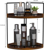 Dorhors 2-Tier Bathroom Counter Organizer,Vanity Counter Corner Shelf, Skincare, Wood Countertop Bathroom Storage and Organization for Kitchen (Dark Red)
