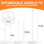 Large Lint Roller Pet Hair Remover 540 Adhesive Sheets Rollers 9.45 Extra Sticky Dog Cat Adjustable Handle 7.9-47.6 Inch, 6 Replaceable Rolls 90 Sheets Each, 3 Extension Rods for 4 Heights