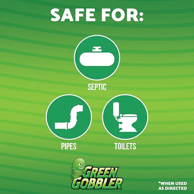 Green Gobbler EMERGENCY Septic Sludge Remover - Septic Tank Clog Remover Treatment for Clogs, Back-Ups & Foul Odors, and Overflow Prevention - 1 Gallon