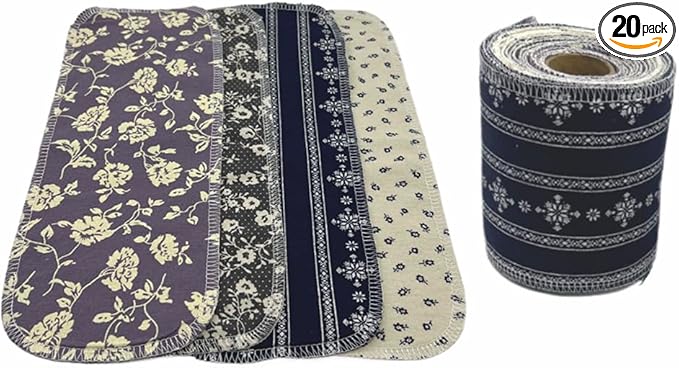 Reusable Toilet Paper Towels 20 Count Roll,Washable Cotton Cloth Paper Bidet Towels,2-Ply Super Soft Absorbent,Paperless Wipes Zero Waste(4 Colors Rose)