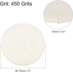 HARFINGTON 12pcs Scrubber Scouring Pads 450 Grits 5 Inch Drill Power Brush Hoop and Loop Surface Conditioning Disc Drill Scuffing Disc Scrub Pads for Home Kitchen Cleaning, White