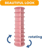 SpaceAid 9 Tier Rotating Shoe Rack Tower, Spinning Shoe Display Lazy Susan, Revolving 360 Shoe Rack Storage Round Carousel, Vertical Handbag Rotate Shoes Closet Organization (9-Tier Pink)