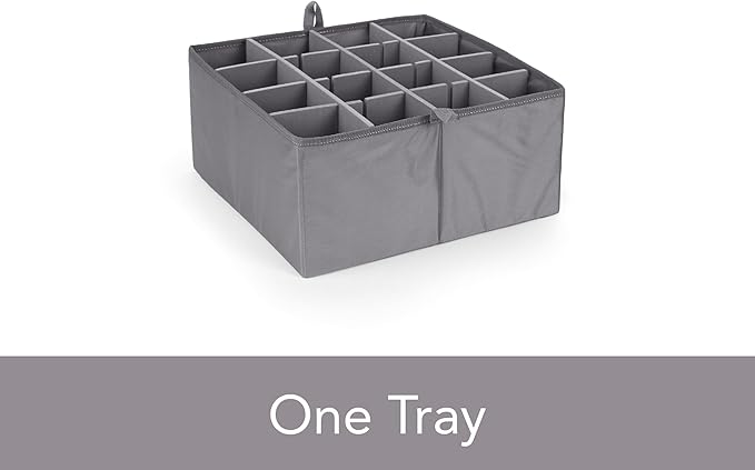 Covermates Keepsakes - Adjustable Zip-Top Storage Box - Configurable FlexGrid Compartments - Heavy Duty Polyester- Reinforced Handles - Stackable Design - Indoor Storage, Scarlett Red